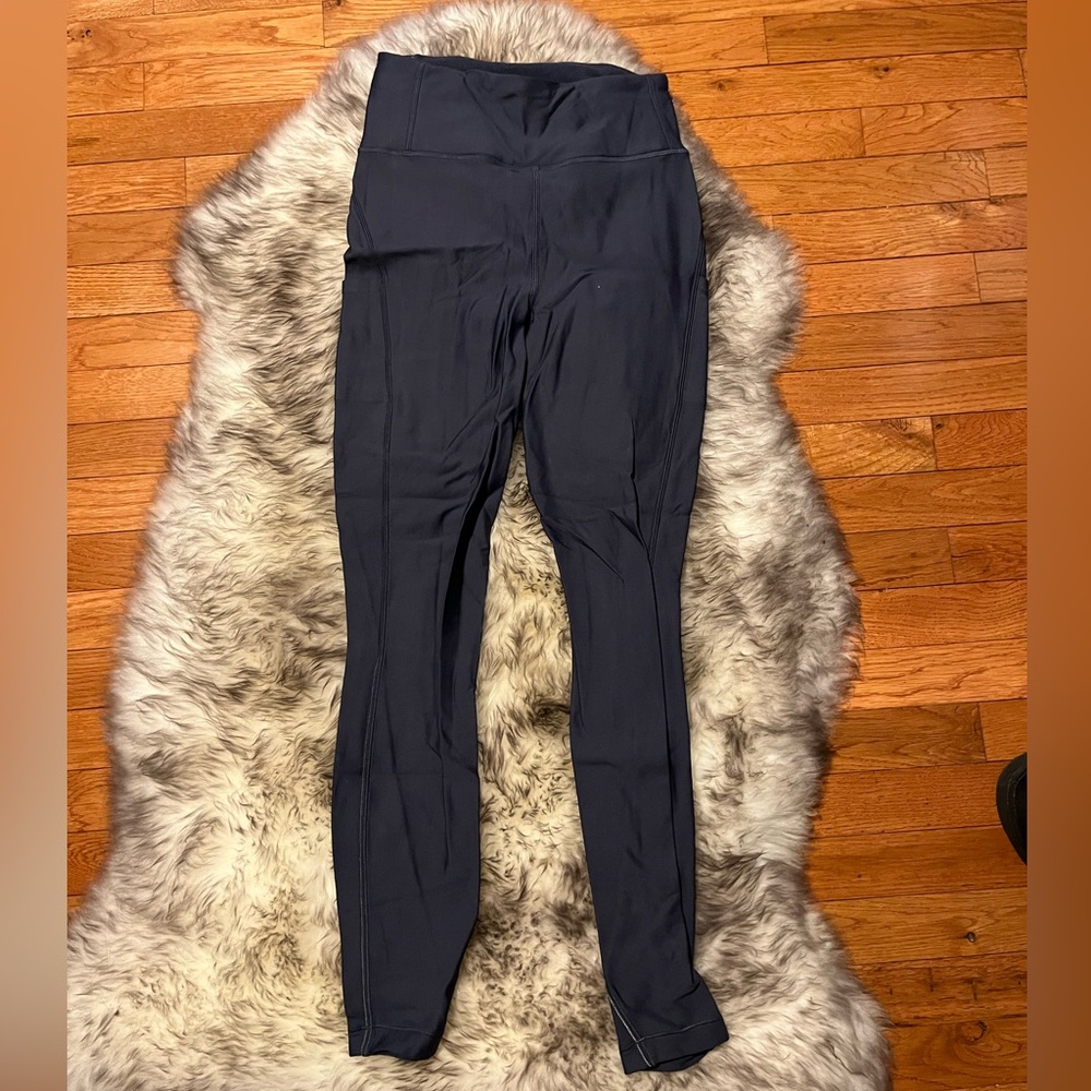 Lululemon Fleece-lined Navy High-Waisted reflective leggings